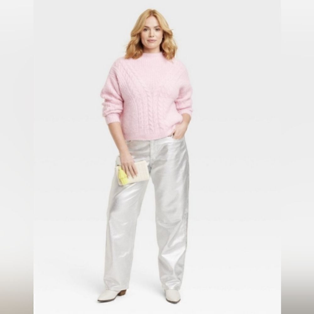 NWT Wayf Bronze Metallic Faux Leather Jeans Pants